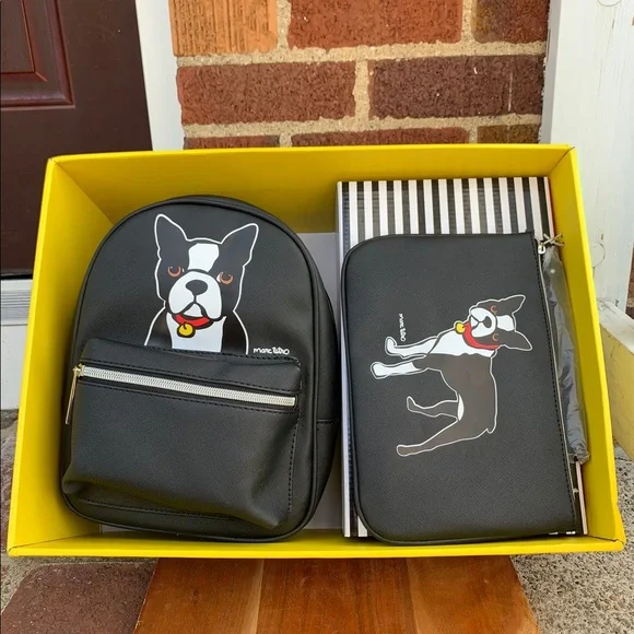 NWT Marc Tetro BOSTON TERRIER Mini Backpack Boston Terrier Dog Mini Backpack Black Marc Tetro | eBay main image 2